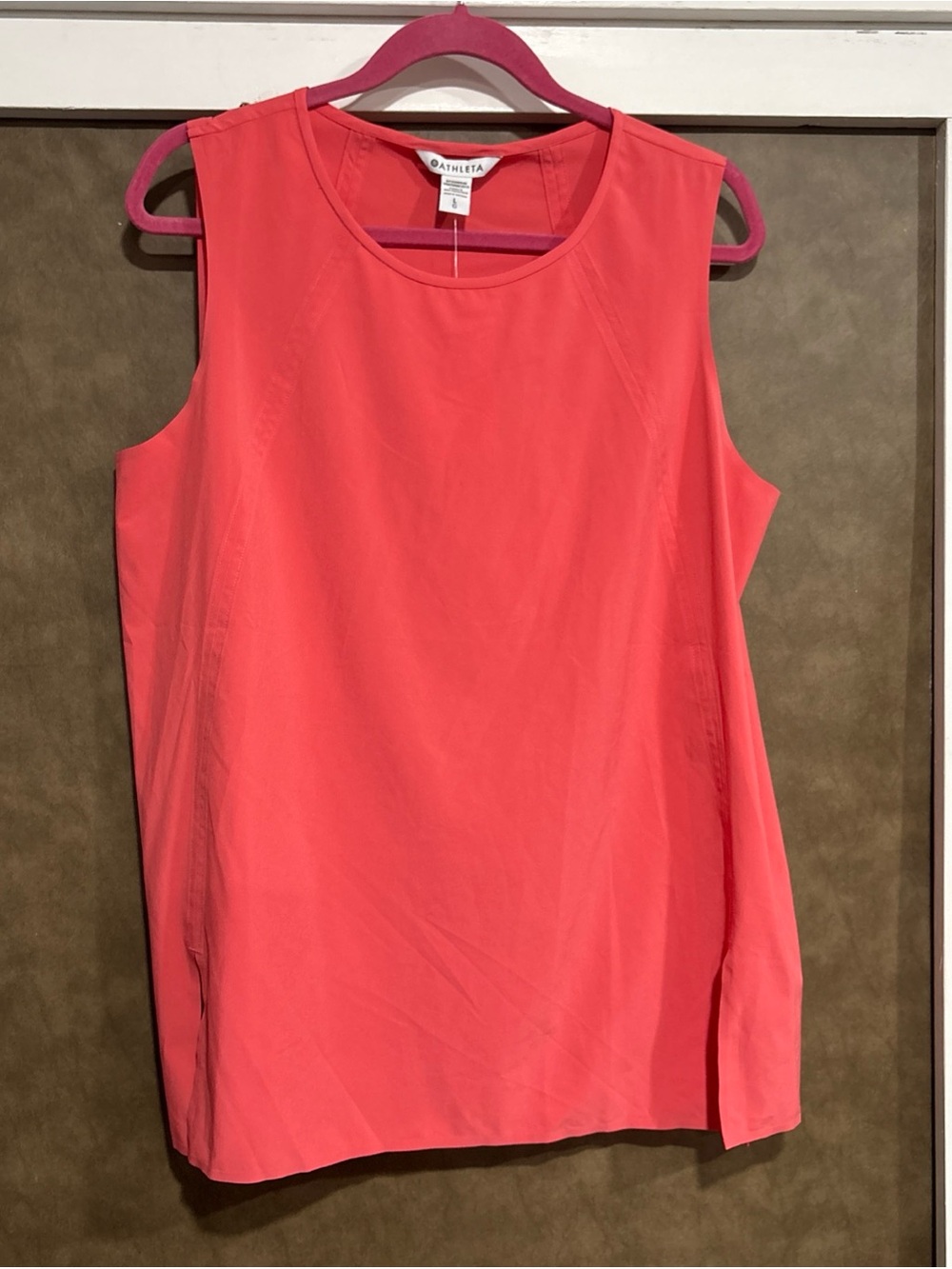 Athleta Coral-Red Sleeveless Tank Top